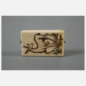 Miniatur Klappsonnenuhr im Etui