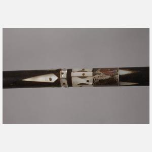 Spazierstock mit Intarsien