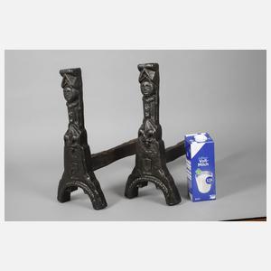 Paar gotische Kaminböcke