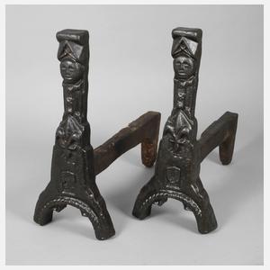 Paar gotische Kaminböcke