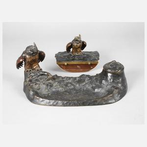 Figürliche Schreibtischgarnitur