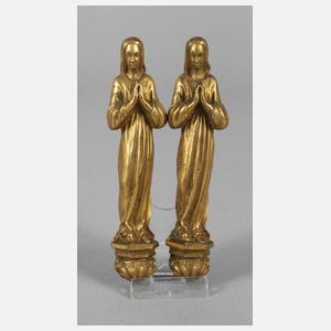 Paar figürliche Bronzebeschläge