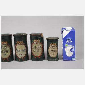 Sechs Apothekergefäße