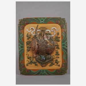 Paar jagdliche Wandreliefs