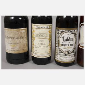 Konvolut historische Rotweine