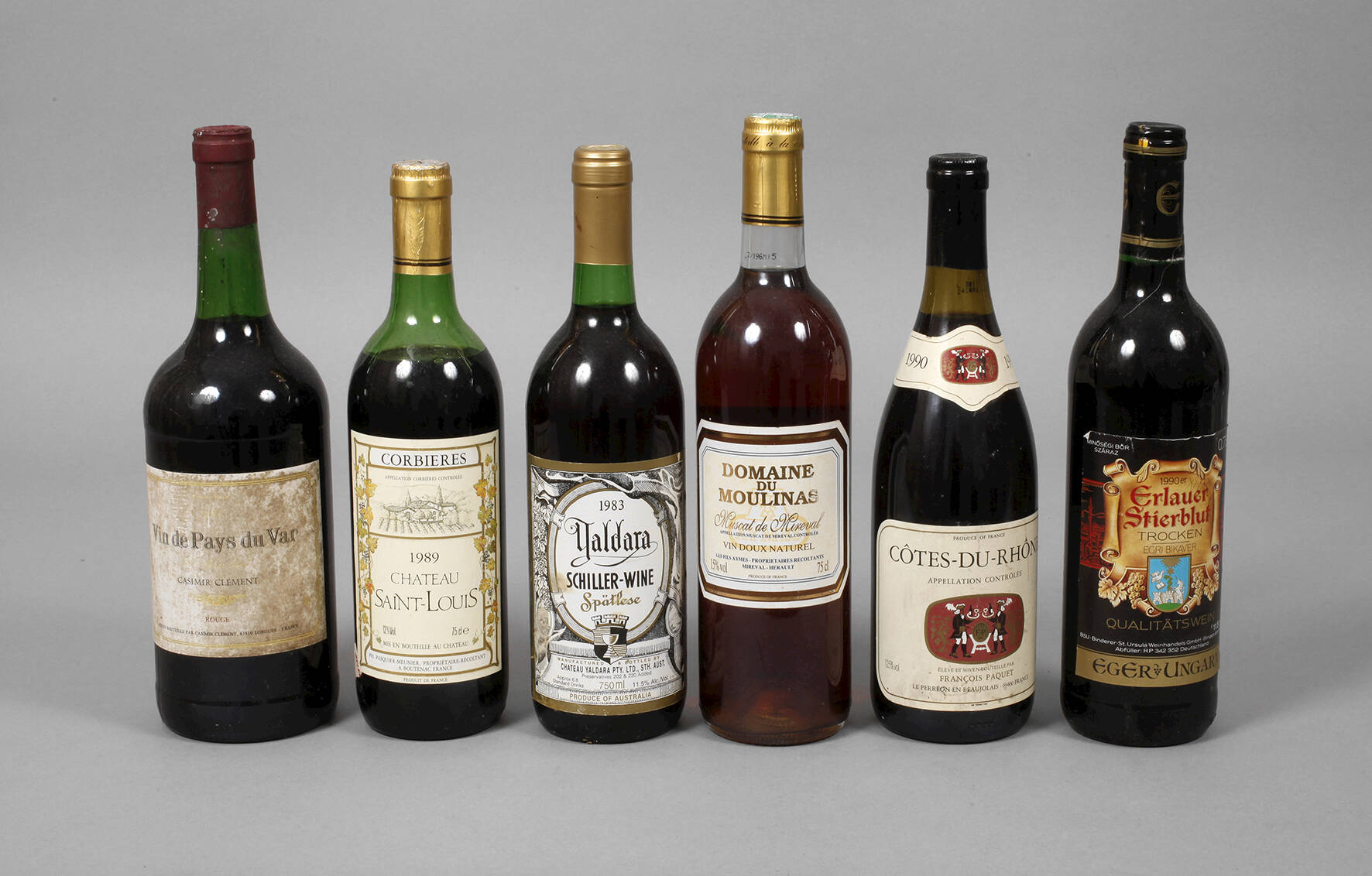 Konvolut historische Rotweine
