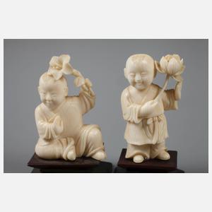 Zwei Elfenbeinschnitzereien