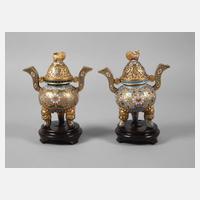 Paar Räuchergefäße Cloisonné111