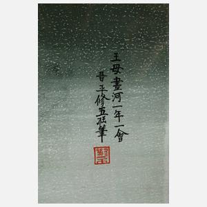 Sechs Hinterglasmalereien China