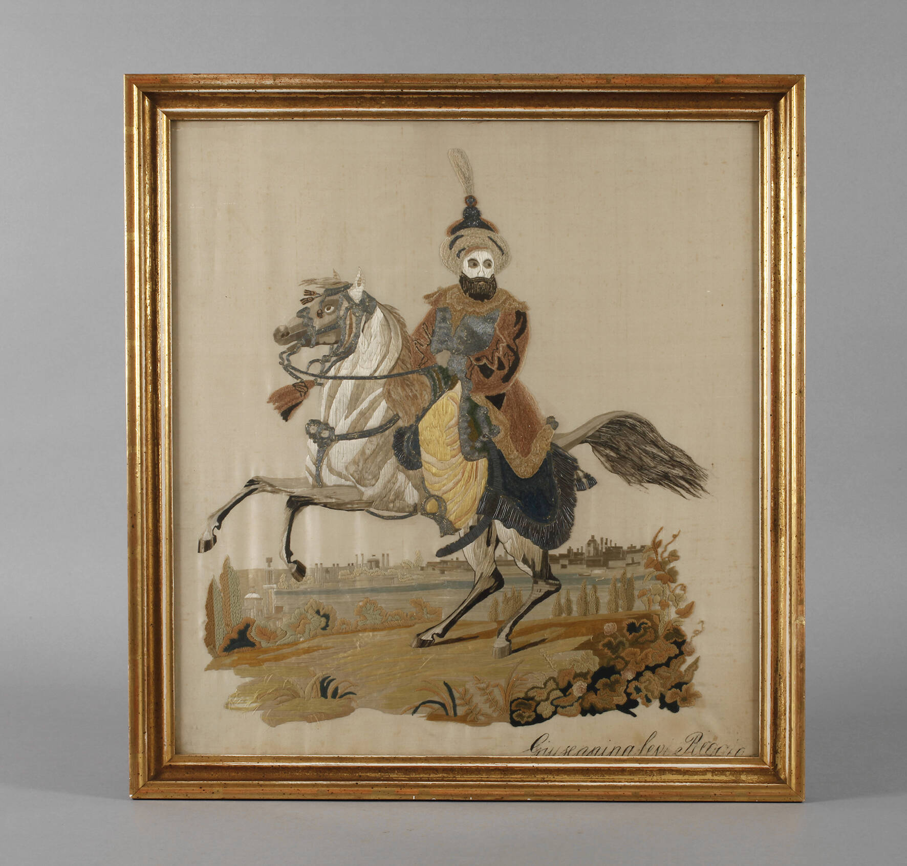 Figürliche Seidenstickerei