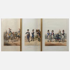 Drei Blatt französische Soldatendarstellungen