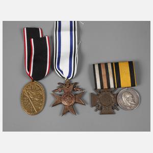 Vier Auszeichnungen 1. Weltkrieg