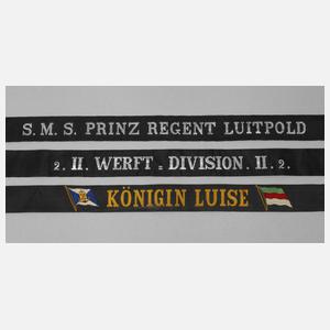 Drei Mützenbänder Marine