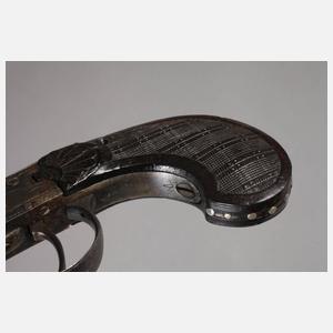 Steinschlosspistole mit zweifachem Lauf