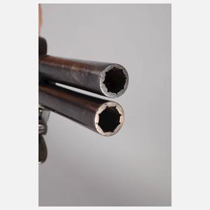 Steinschlosspistole mit zweifachem Lauf