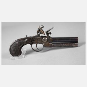 Steinschlosspistole mit zweifachem Lauf