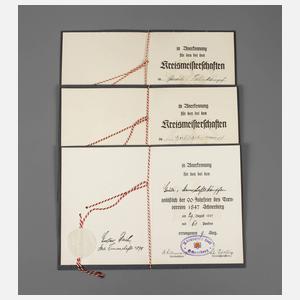 Drei Urkunden Reichsbund für Leibesübungen