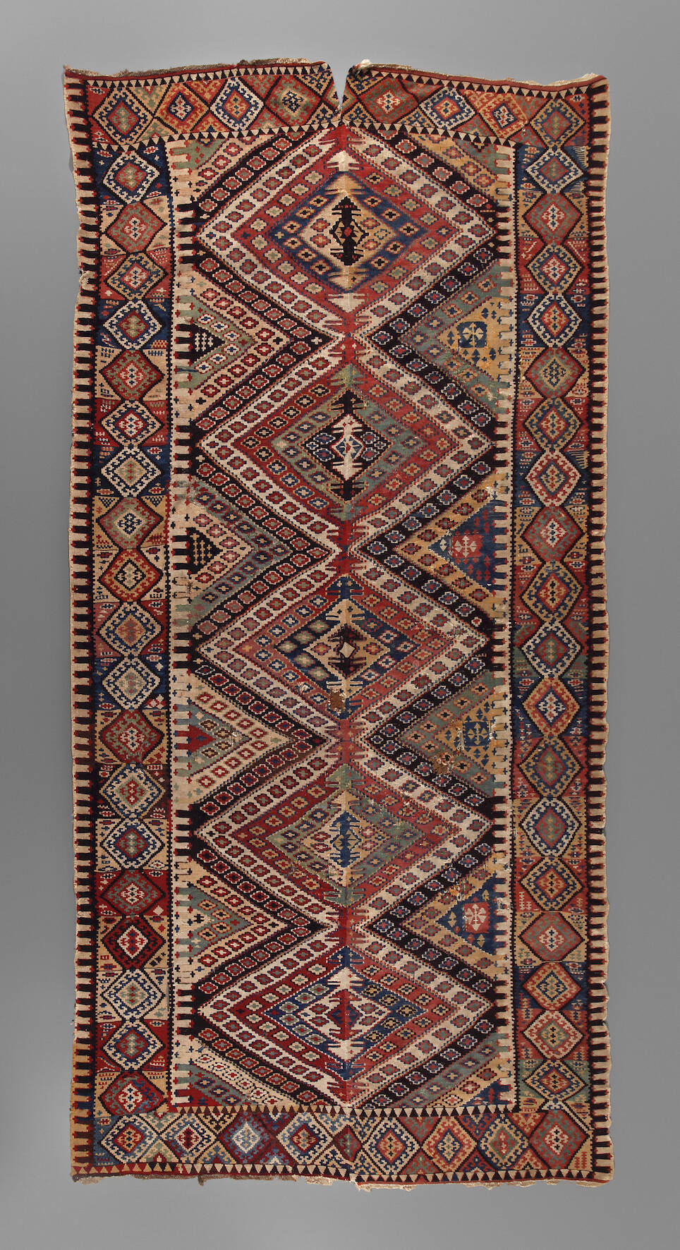 Zwei Bahnen Kelim Anatolien