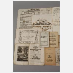 Konvolut alte Schriften, Kalender etc.