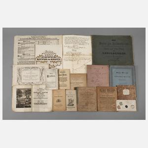 Konvolut alte Schriften, Kalender etc.