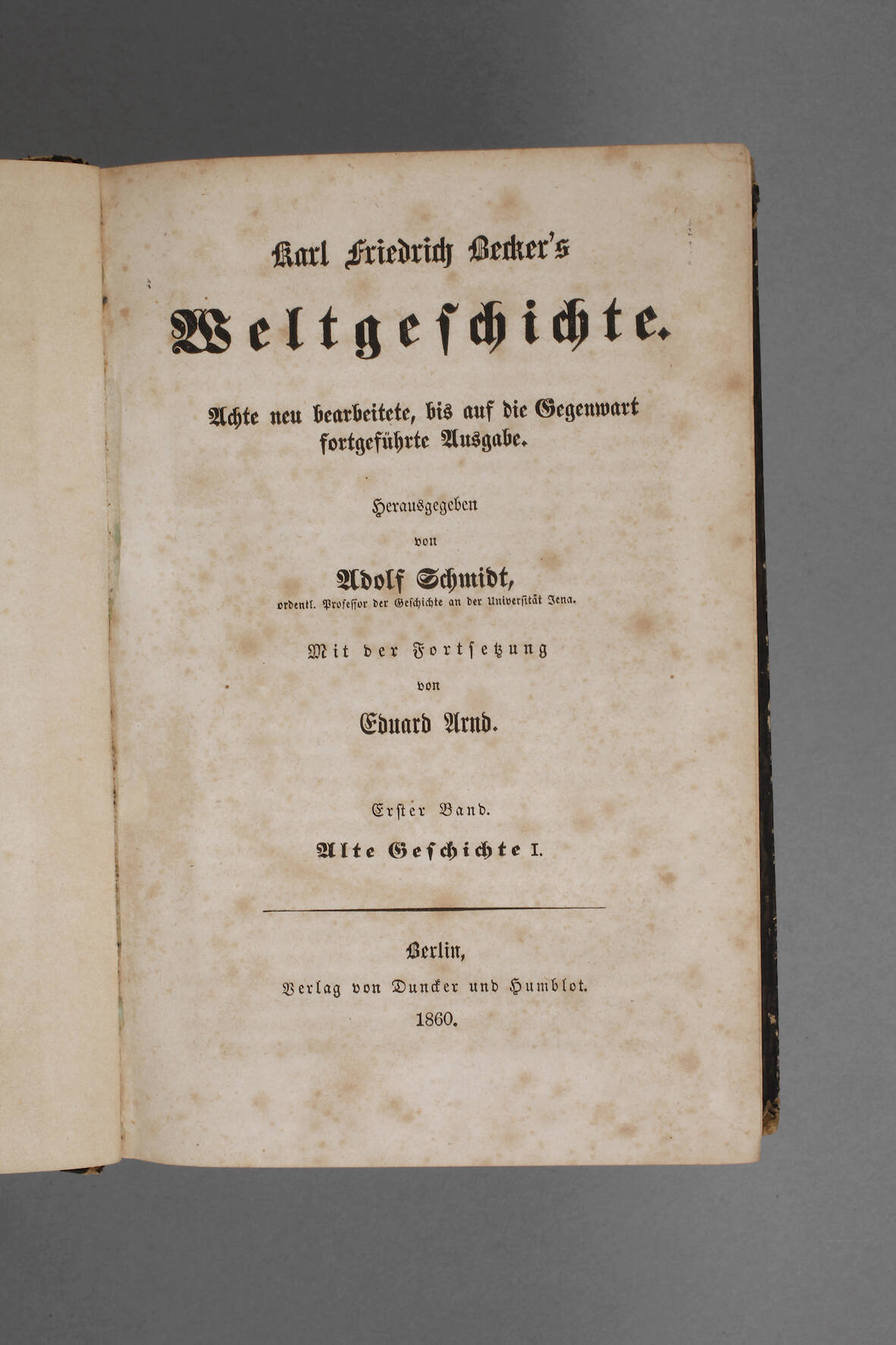 Karl Friedrich Becker's Weltgeschichte Bd. I