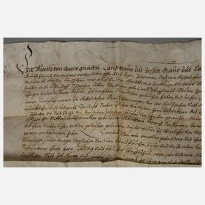 Lehensbrief Landgraf Moritz von Hessen Kassel