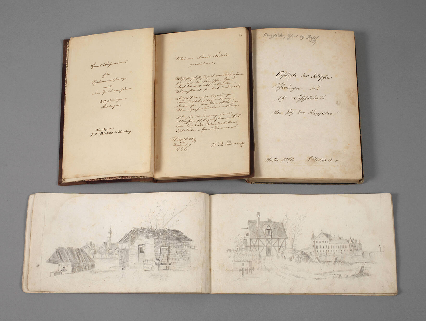 Drei Abschriften- und Zeichenbücher