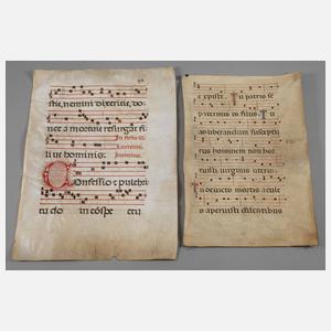Zwei Antiphonarblätter