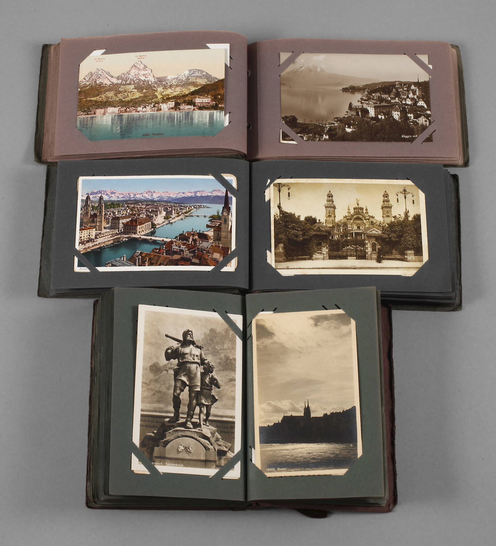 Drei Ansichtskartenalben Schweiz und Tirol