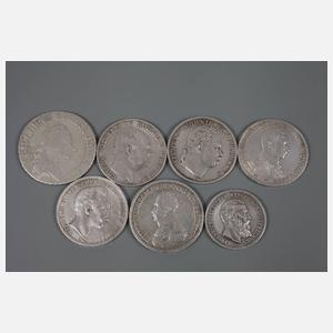 Sechs Münzen Preußenkönige