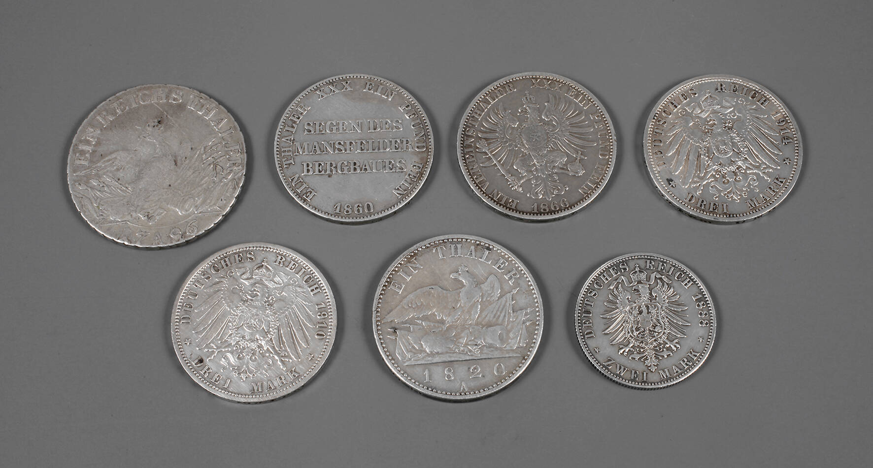 Sechs Münzen Preußenkönige