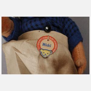 Steiff "Mecki" und "Micki" mit Kinderkoffer