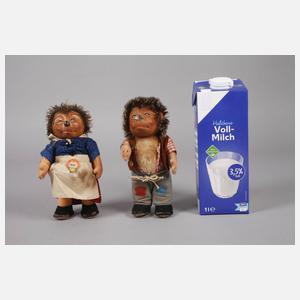 Steiff "Mecki" und "Micki" mit Kinderkoffer