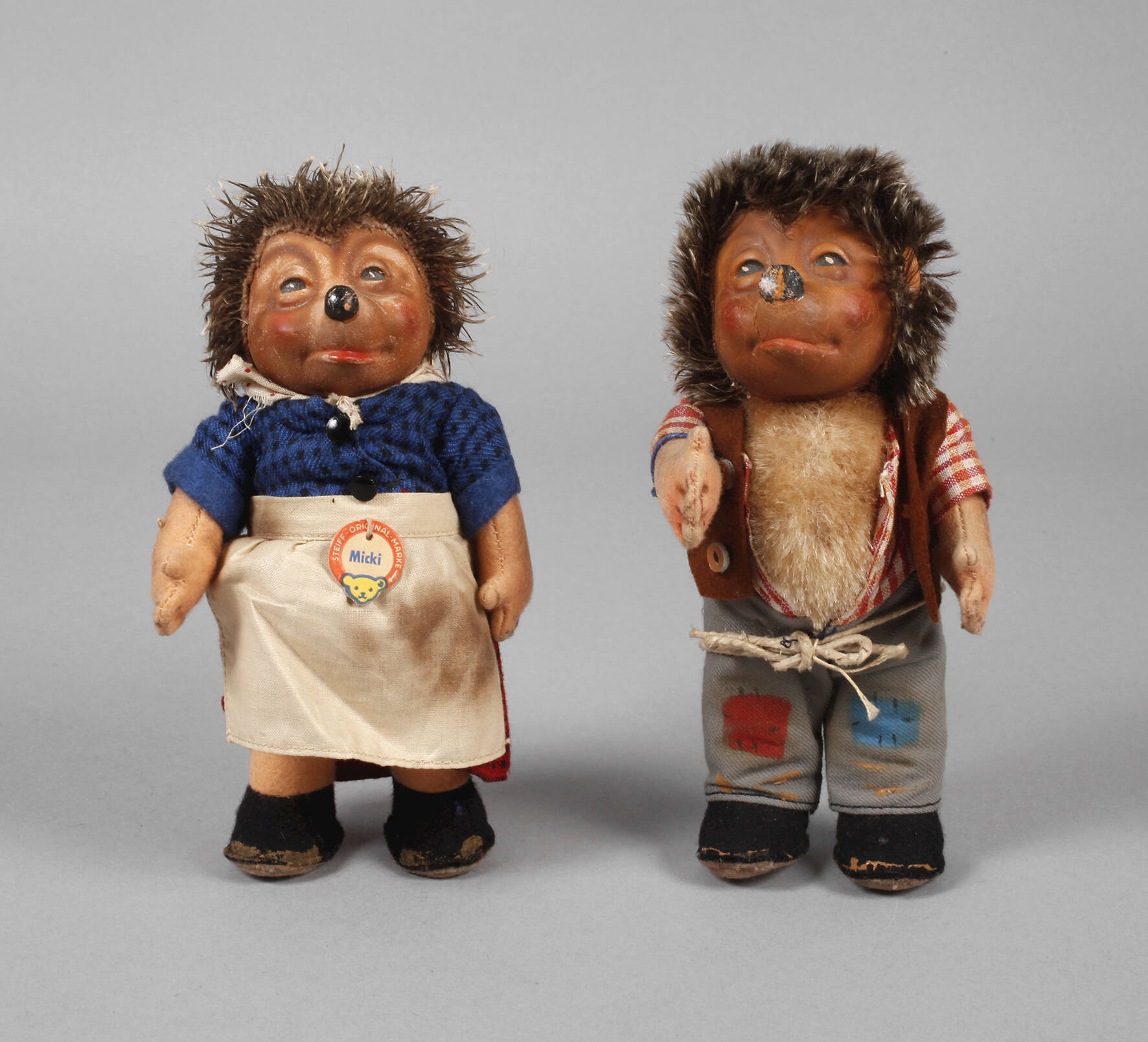 Steiff "Mecki" und "Micki" mit Kinderkoffer