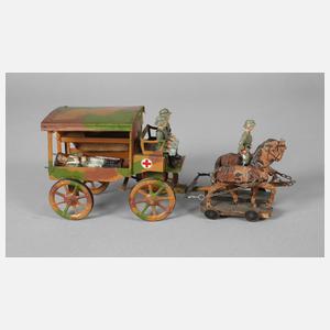Hausser Elastolin Gespann mit Sanitätswagen
