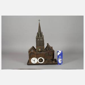 Tischuhr in Form einer Kirche