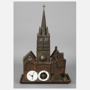 Tischuhr in Form einer Kirche