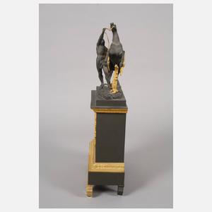 Empire-Kaminuhr "Pferdebändiger"