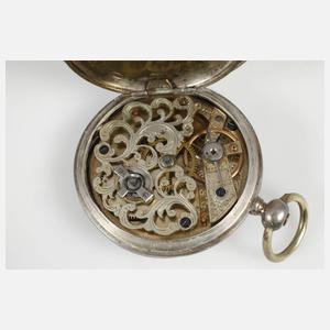 Schlüsseluhr Silber