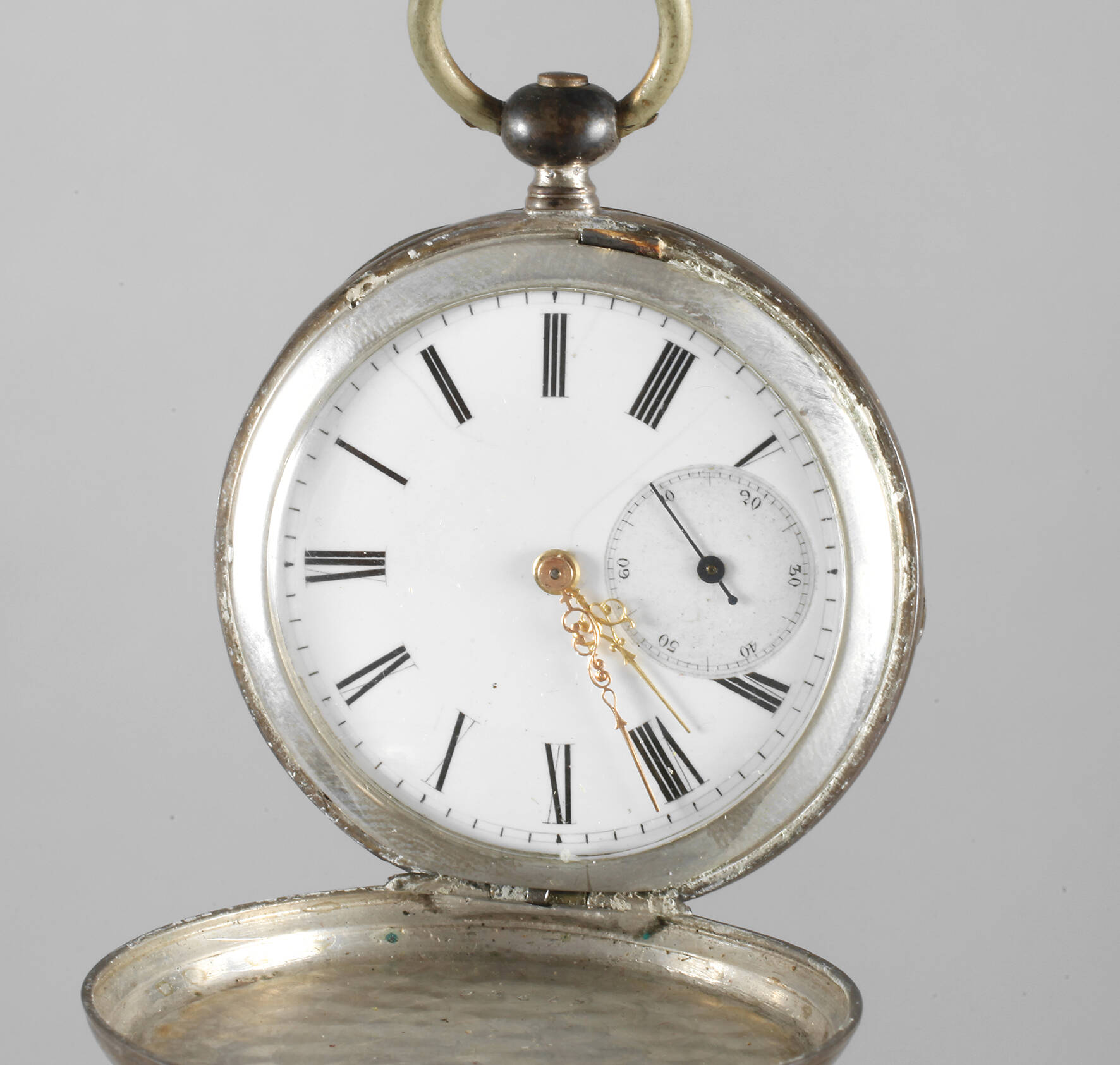 Schlüsseluhr Silber