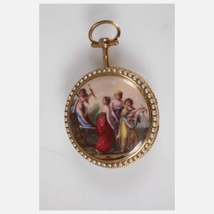 Feine Spindeltaschenuhr Gold