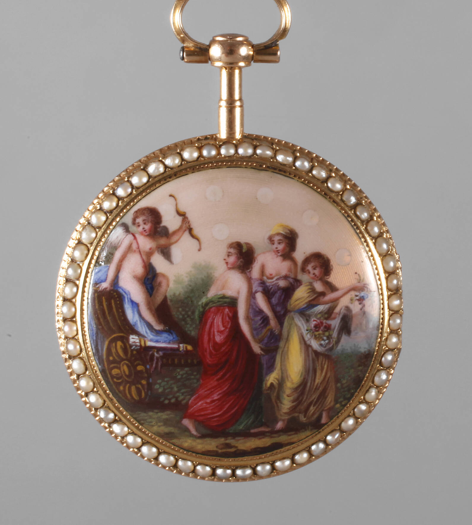 Feine Spindeltaschenuhr Gold