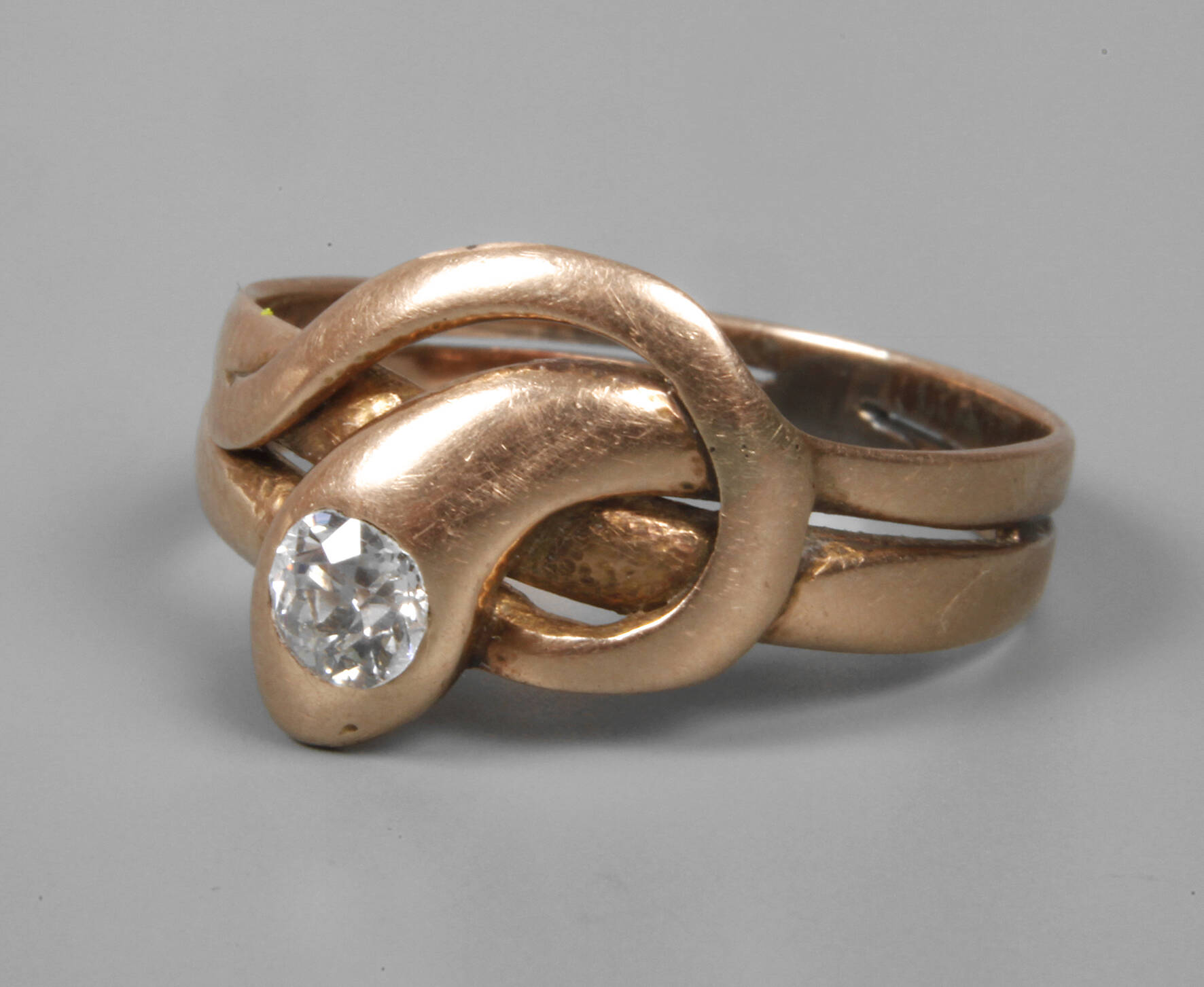 Schlangenring mit Altschliffdiamant