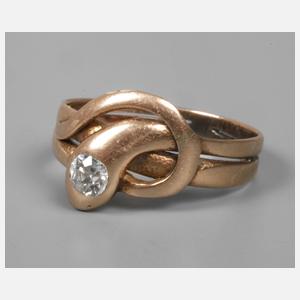 Schlangenring mit Altschliffdiamant