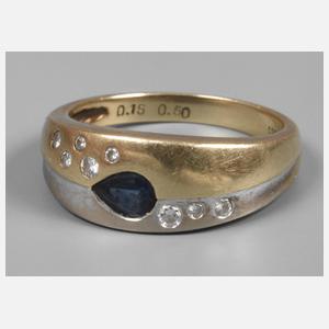 Ring mit Saphir und Diamanten