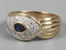 Damenring mit Saphir und Diamanten