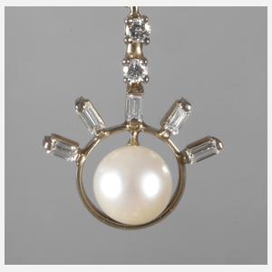 Anhänger mit Diamanten und Perle
