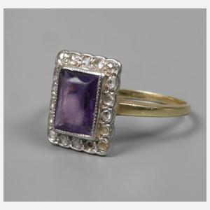 Damenring mit Amethyst und Diamanten
