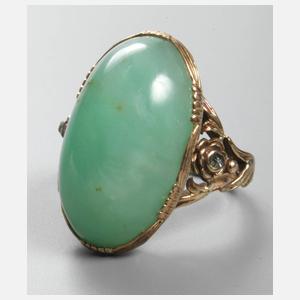 Großer Damenring mit Chrysopras
