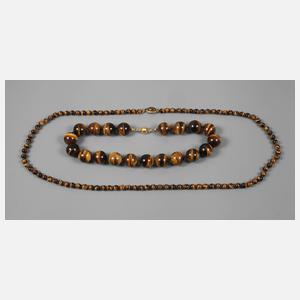 Zwei Ketten Tigerauge